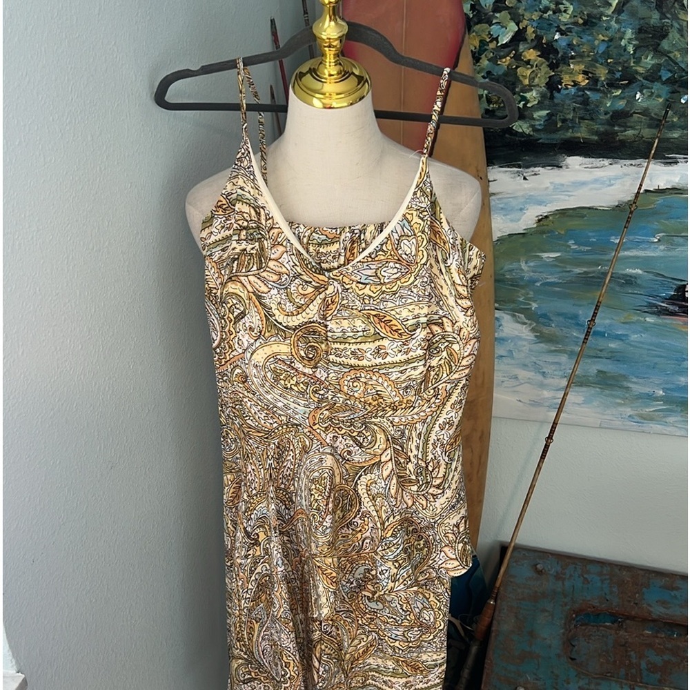NWT Emma & Michelle Gold/Blue Floral Sleveless Romper,Jumpsuit Size Medium - Picture 11 of 11